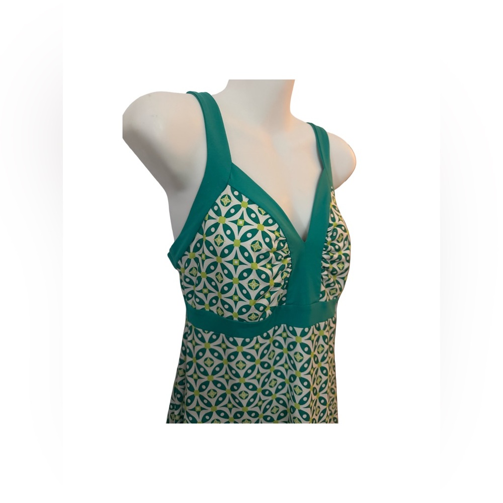 PATAGONIA Minette Tank Dress: Teal & Lime Green Outdoor Ready Jersey Knit Size M - Picture 8 of 12